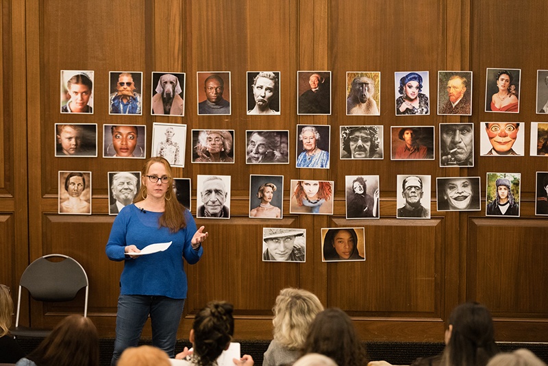 Hillary Jordan addresses an audience at Rollins College during Winter With the Writers.